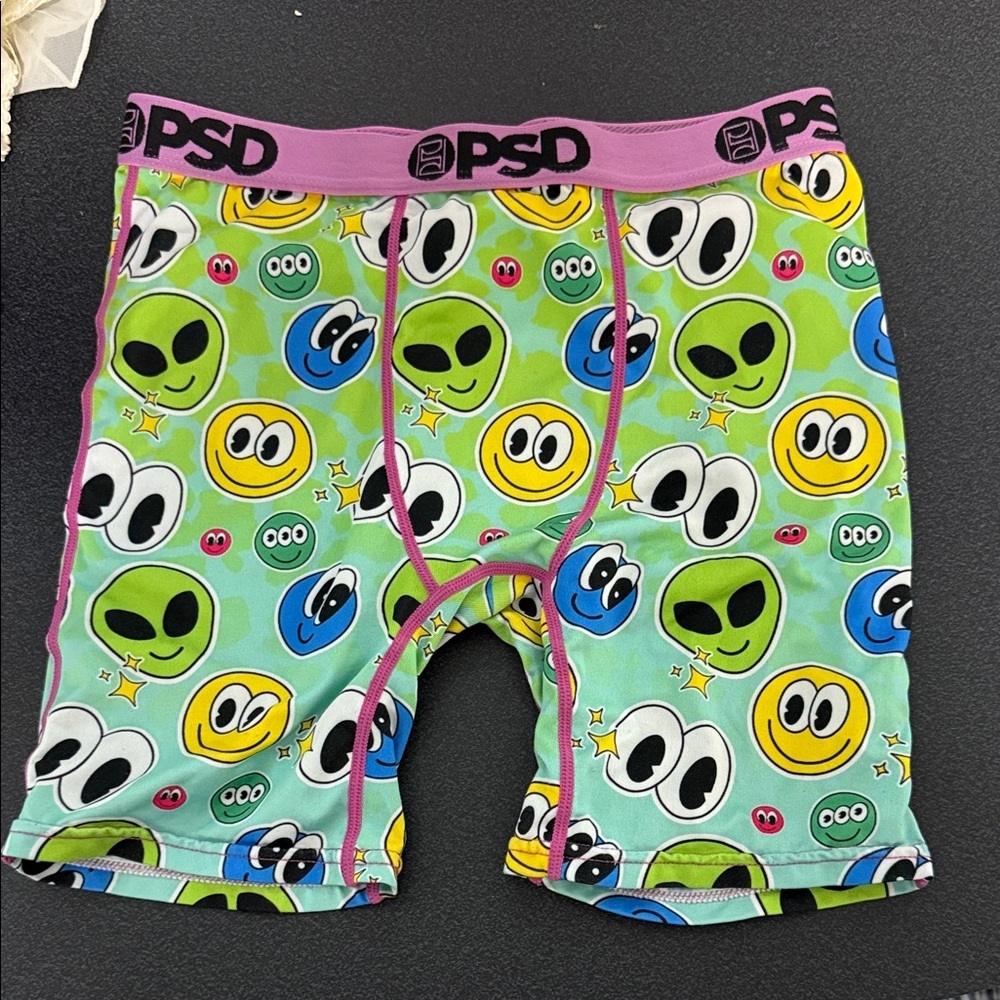 PSD Kids' Green Emoji Boxer Briefs